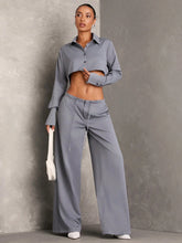 BAE Women's Button Cuffed Long Sleeve Cropped Fashionable Elegant And Classy Blouse